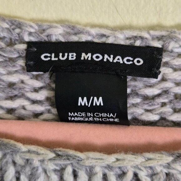 Club Monaco Designer Matalin Marled Knit Lambswool Cashmere Blend Sweater Size M - Picture 3 of 4